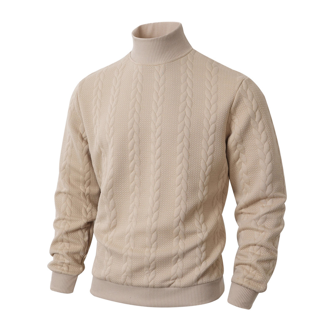 Herren Rollkragenpullover mit Zopfstrickmuster und gerippten Bündchen Shop Nory