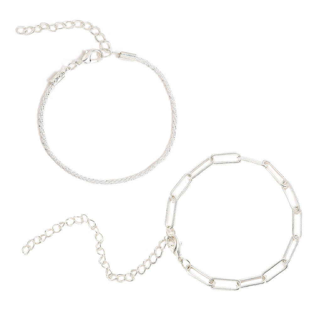 Damen Armreif-Set mit modernen Glieder- und feinen Kettendesigns Shop Nory