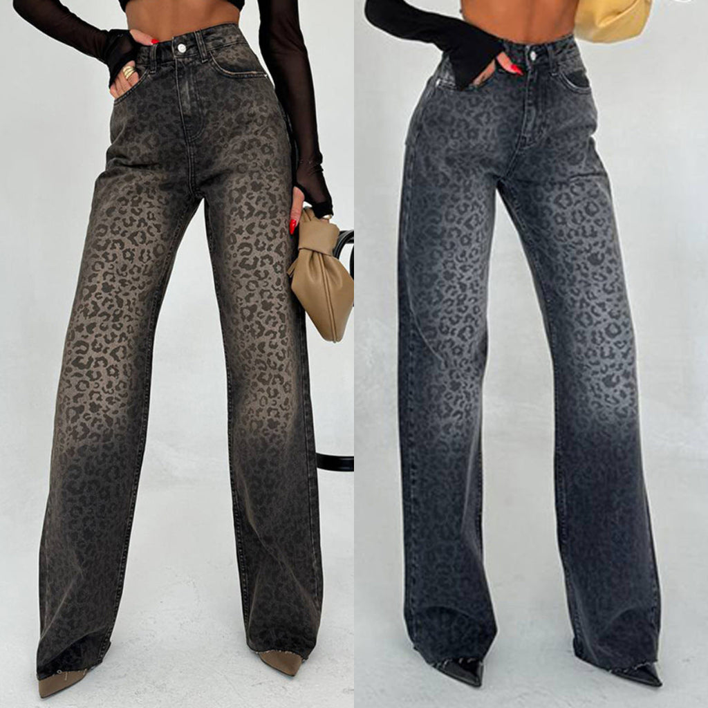 Damen hochtaillierte Leo Jeans