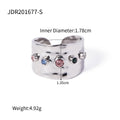 Damen trendiger Offener Ring mit bunten Kristallen Shop Nory