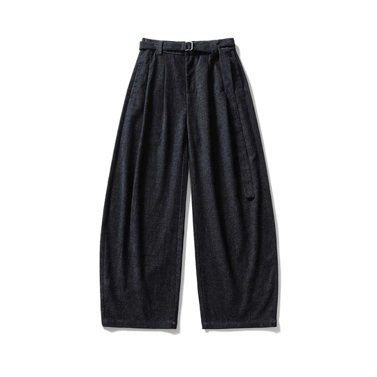 Damen Weite Hochtaillierte Bundfaltenhose mit Gürtel Shop Nory