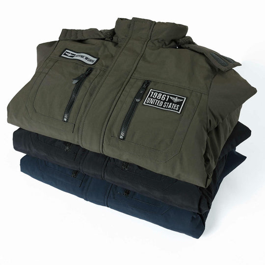 Herren Thermo-Fieldjacke mit Teddyfleece-Innenfutter, Utility-Taschen und winddichter Front Shop Nory