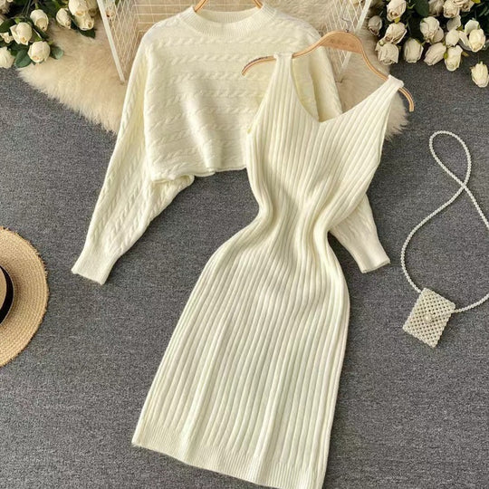 Damen Strickkleid- und Pullover-Set Shop Nory