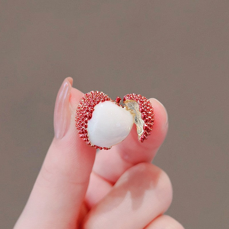 Filigrane Emaillierte Ahornblatt-Brosche mit Zirkonia