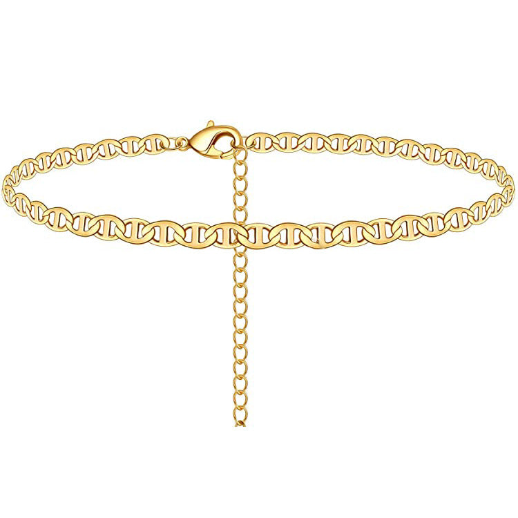 Damen elegantes Fußkettchen aus hochwertigem Edelstahl mit filigranem Design Shop Nory
