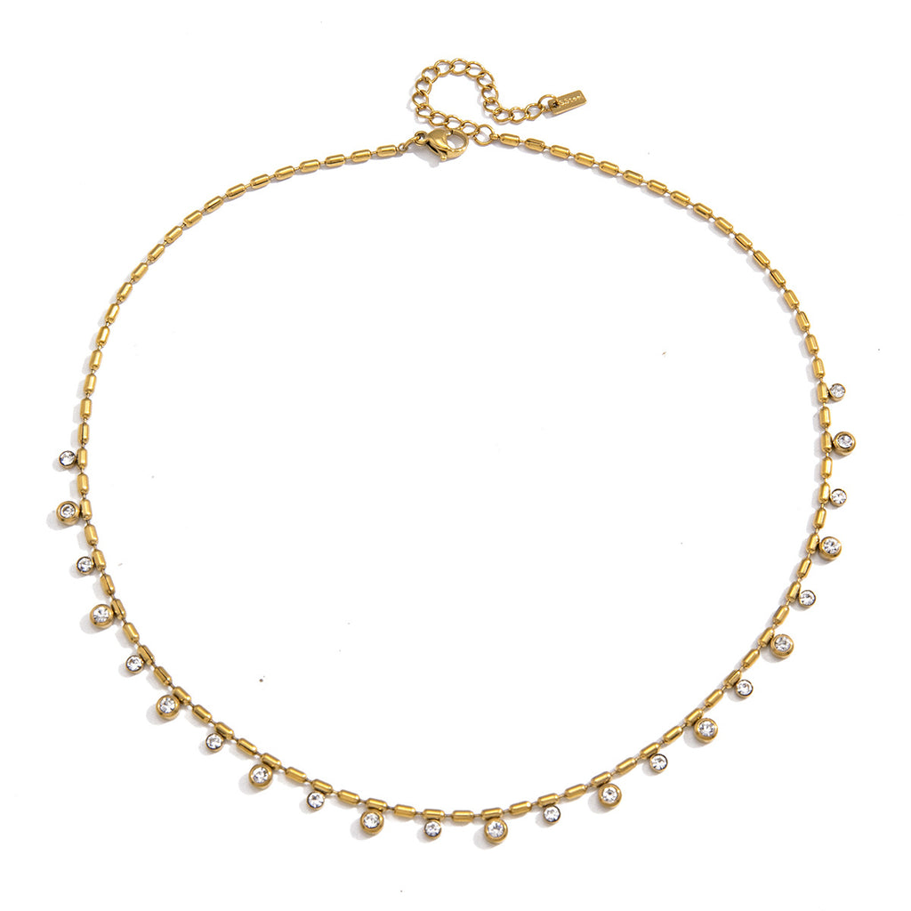 Damen Halskette mit funkelnden Zirkonia und hypoallergenem Design Shop Nory