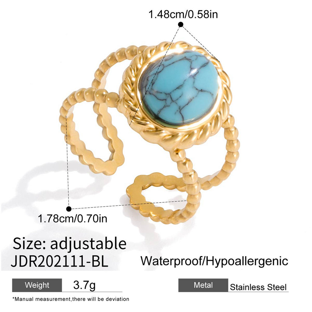 Damen Offenes Armband mit herzförmigem Türkisstein und hypoallergener Edelstahlverarbeitung Shop Nory