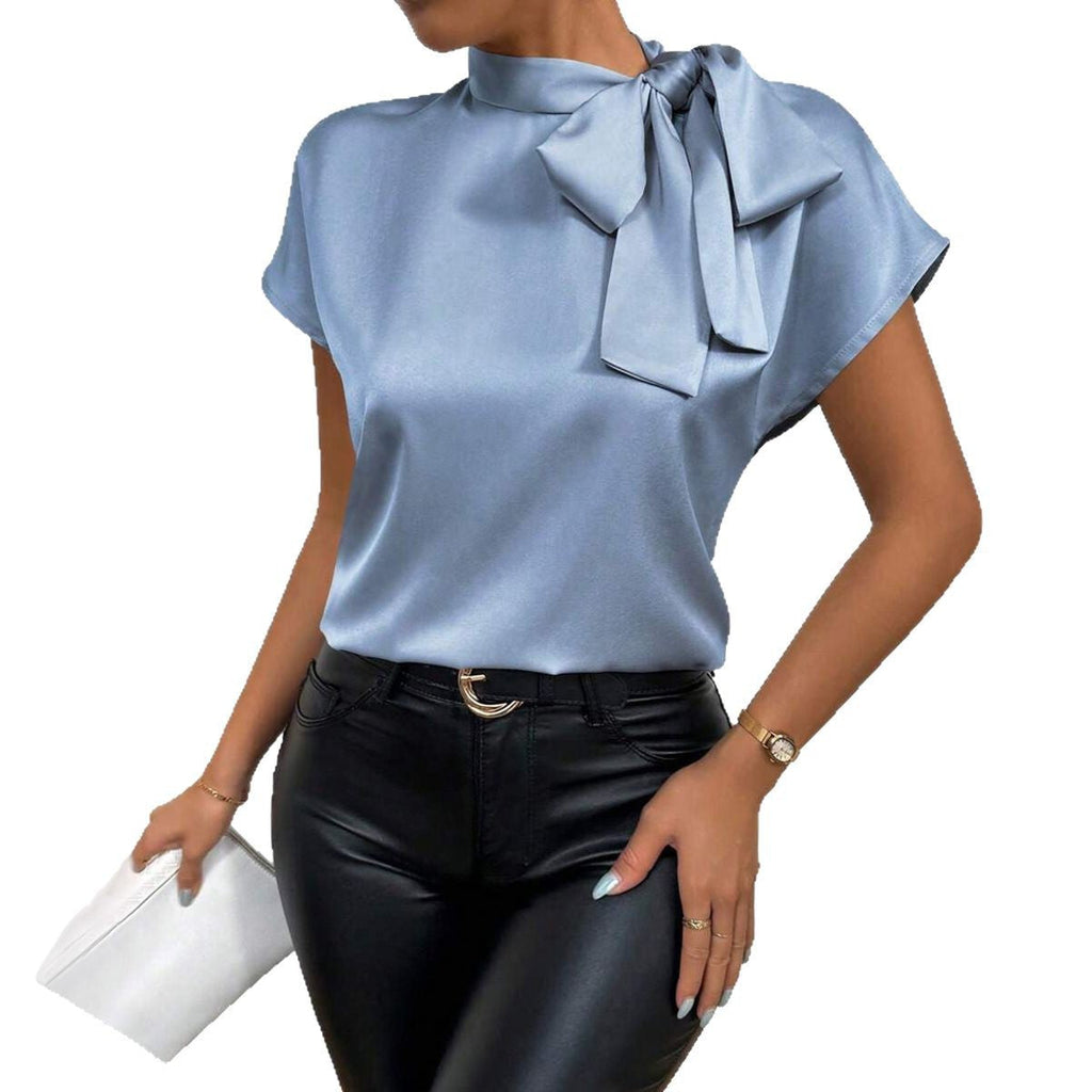 Damen Satin-Top mit eleganter Schleife
