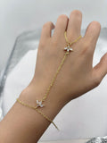 Damen Handkette mit floralem Design und funkelnden Zirkonia-Elementen Shop Nory