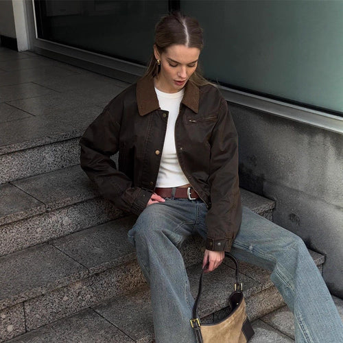 Damen Kurze Stepp-Blousonjacke im Leopardenmuster mit Cordkragen Shop Nory