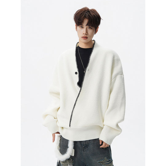 Herren Großer Strickpullover mit Knopfleiste Shop Nory