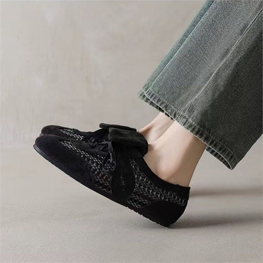 Damen Mokassin-Sneaker aus Veloursleder mit geflochtenen Einsätzen und umklappbarer Zunge Shop Nory