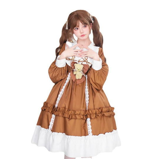Damen Verspieltes Kostümkleid mit Rüschen und Teddybär-Motiv Shop Nory
