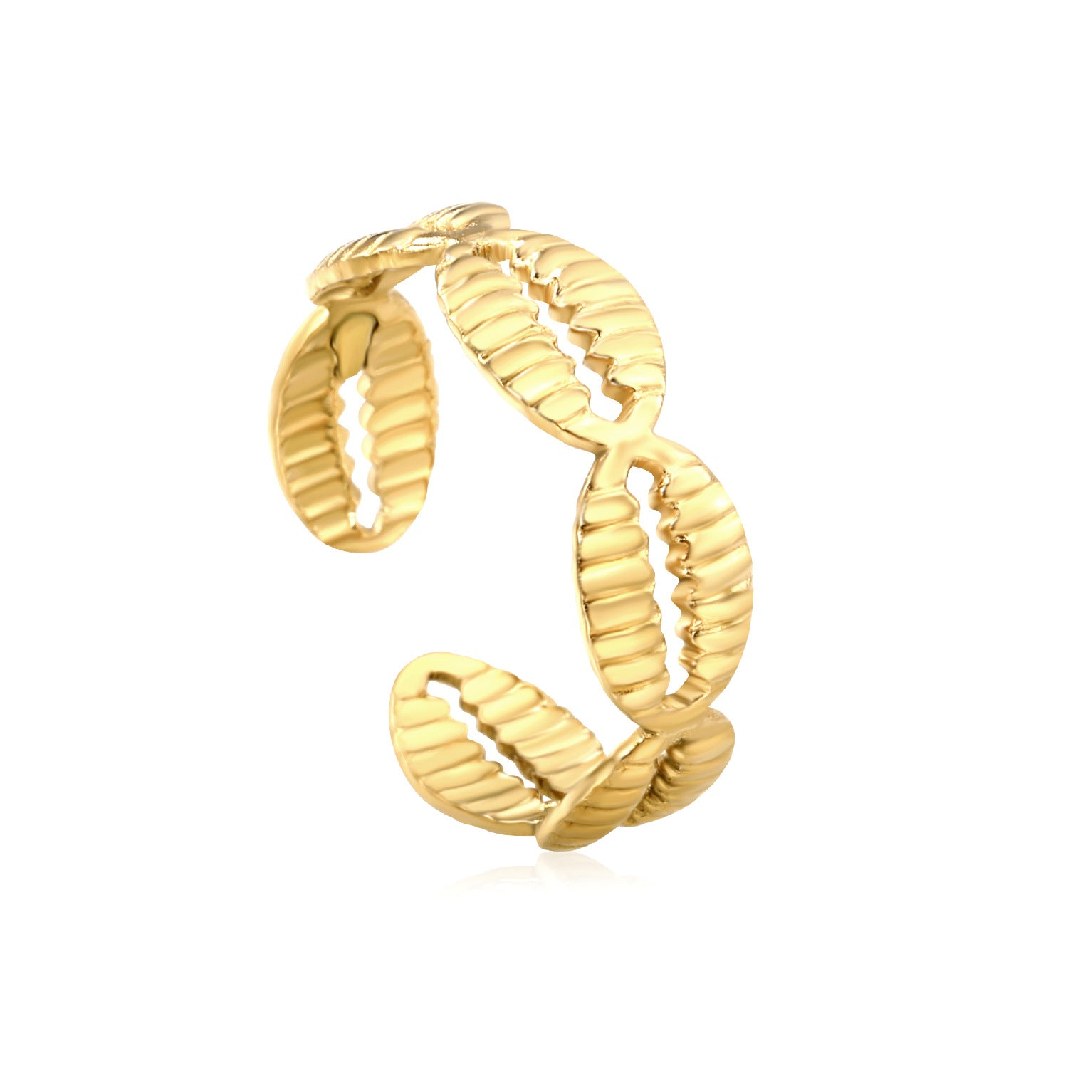 Damen verstellbarer Ring mit kunstvollem Blattdesign Shop Nory