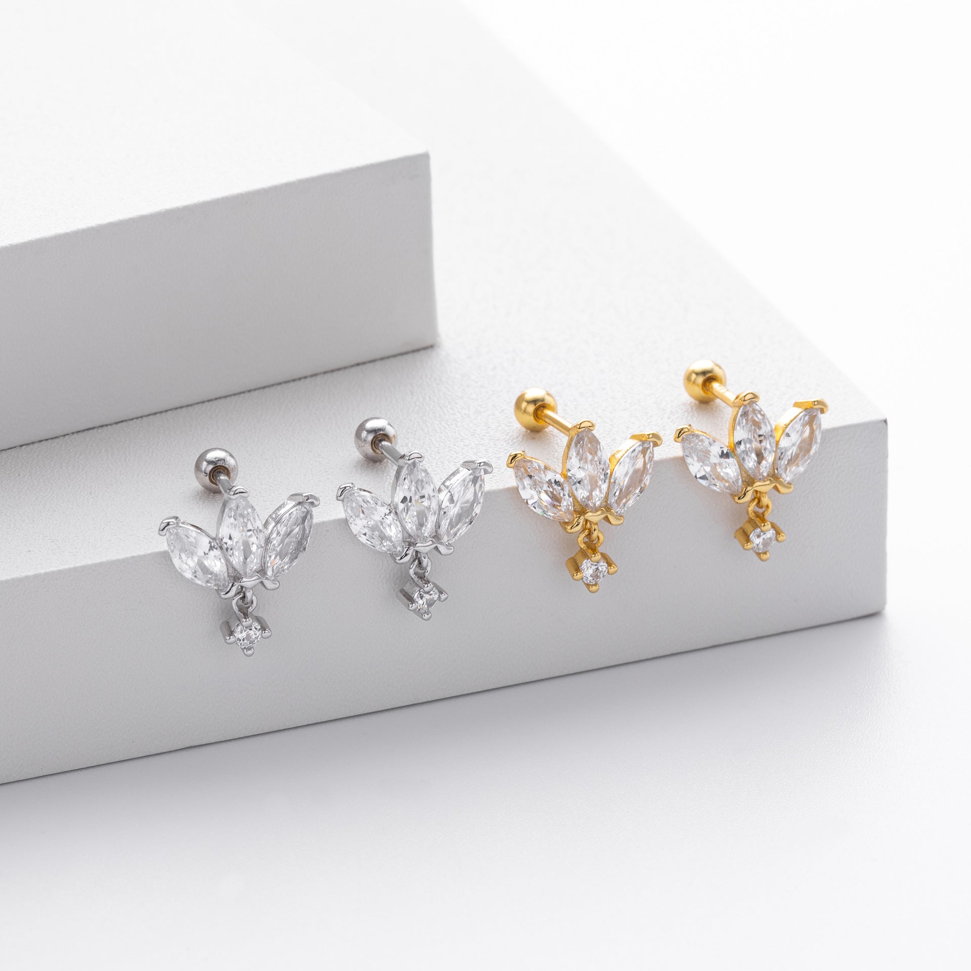 Damen Ohrhänger mit luxuriösem Zirkon-Besatz aus hochwertigem 925 Sterling Silber Shop Nory