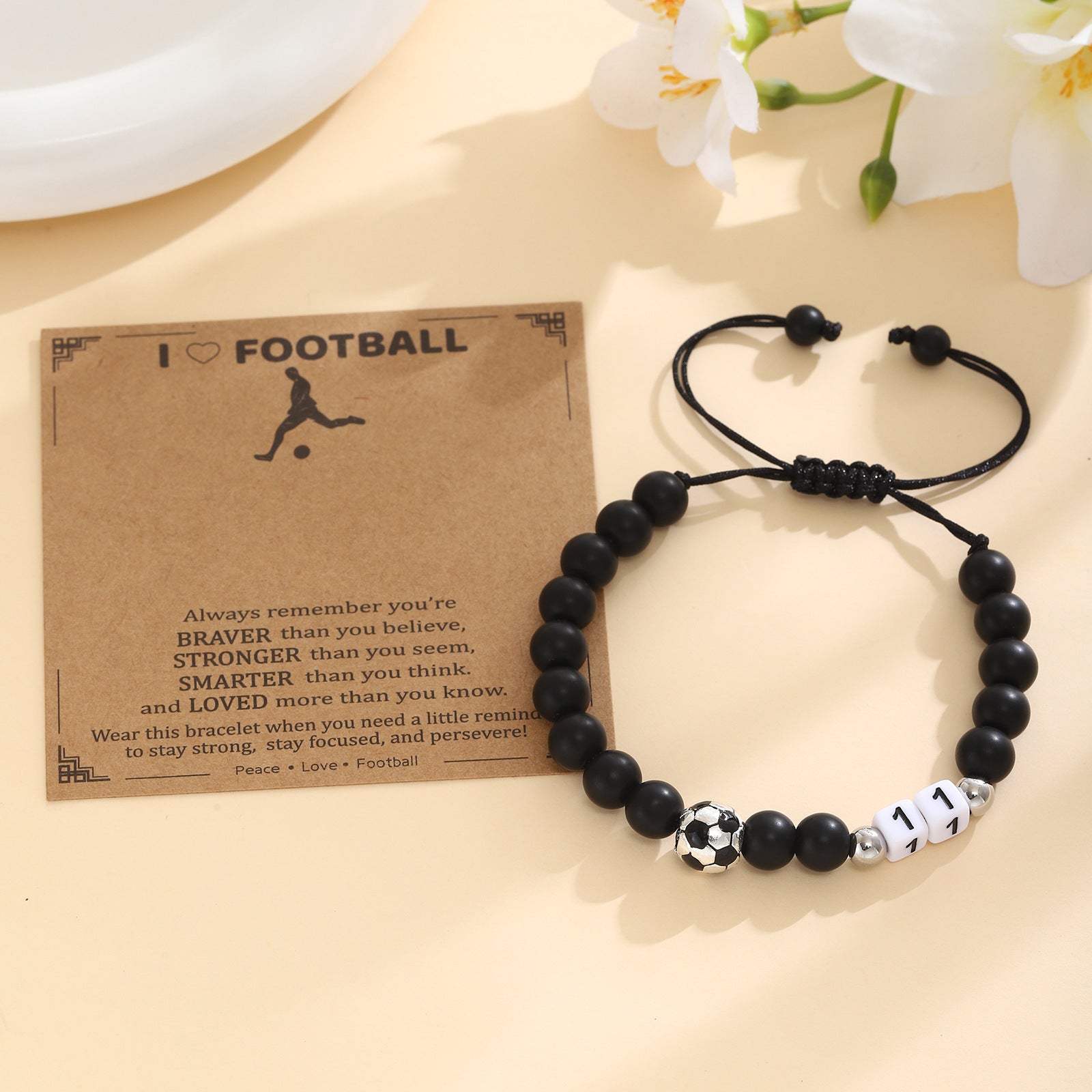 Damen Motivationsarmband mit Fußballdesign Shop Nory