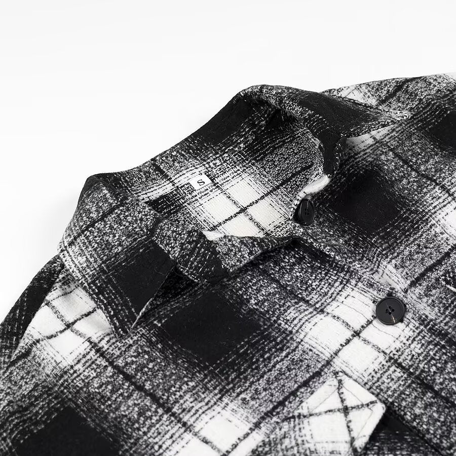 Damen Longline-Karo-Überhemd mit Oversize-Schnitt und aufgesetzten Pattentaschen Shop Nory