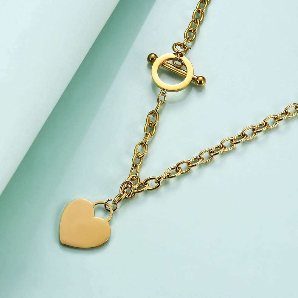 Damen Halskette mit gravierbarem Herzanhänger und eleganter Gliederkette Shop Nory