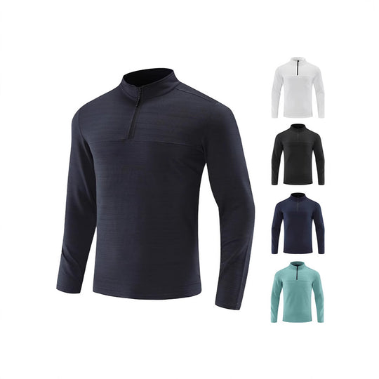 Herren Funktions-Halbzip-Langarmshirt mit Stehkragen und atmungsaktivem Stretchmaterial Shop Nory