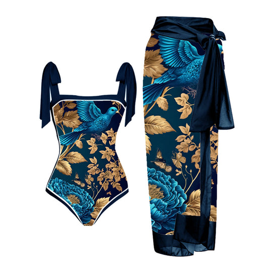 Damen Bademode-Set mit stilvollem Wickelrock Shopnory