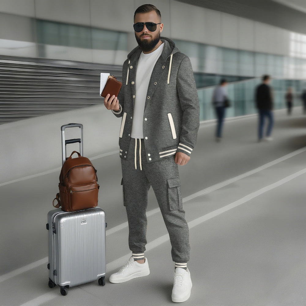 Herren sportlicher Freizeitanzug mit funktionalen Taschen und hochwertiger Verarbeitung
