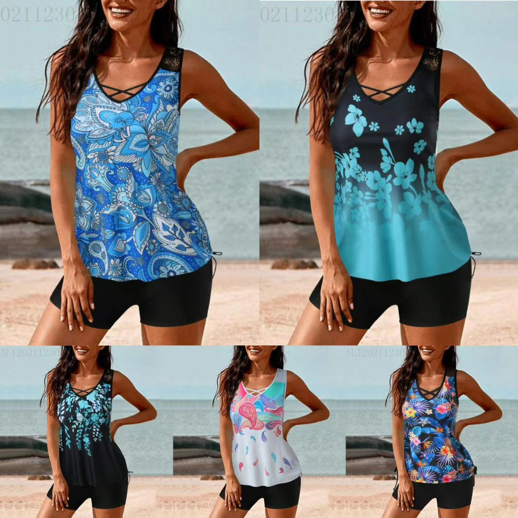 Damen Tankini-Set mit Hohe Taille und Sportlichem Flair Shopnory