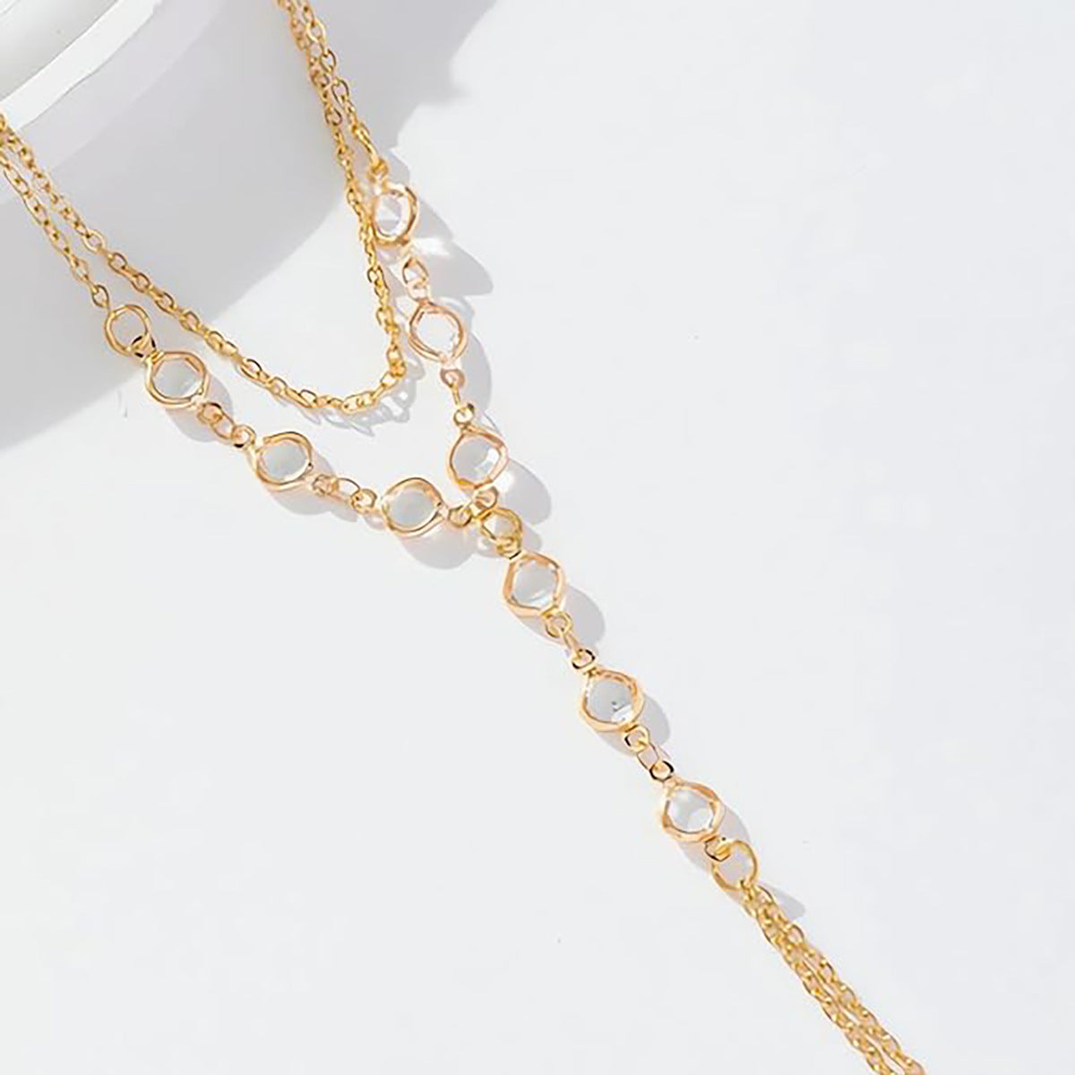 Damen zarte Fußkettchen mit eleganten Glieder- und Kristallakzenten Shop Nory