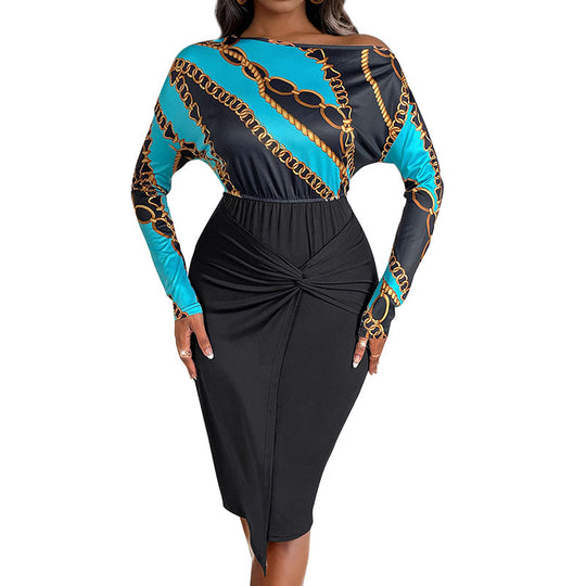 Damen Midikleid mit Knotenbund, taillierter Silhouette und asymmetrischem Saum Shop Nory