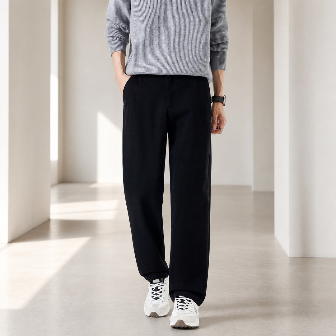 Herren Weitgeschnittene Freizeithose mit geradem Bein und seitlichen Eingrifftaschen Shop Nory