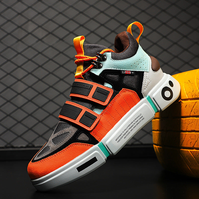 Herren High-Top Chunky-Sneaker mit Doppel-Klettverschluss, gepolstertem Knöchelkragen und markanter Blocksohle Shopy Nory