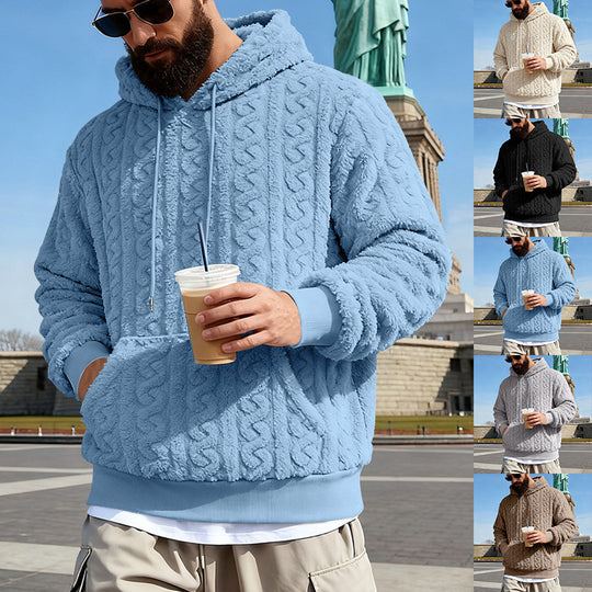 Herren Gefütterter Sherpa‑Hoodie mit Zopfmuster und Kapuze Shop Nory