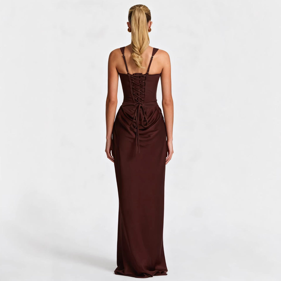 Damen Elegantes und figurbetontes Abendkleid mit vollständig gefüttertem Rock