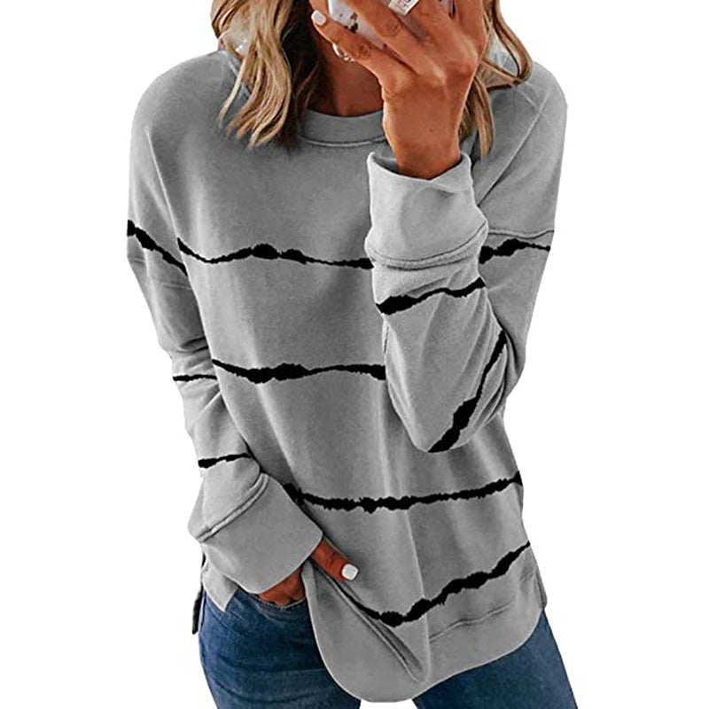 Damen Freizeit Sweatshirt mit modernen Streifen