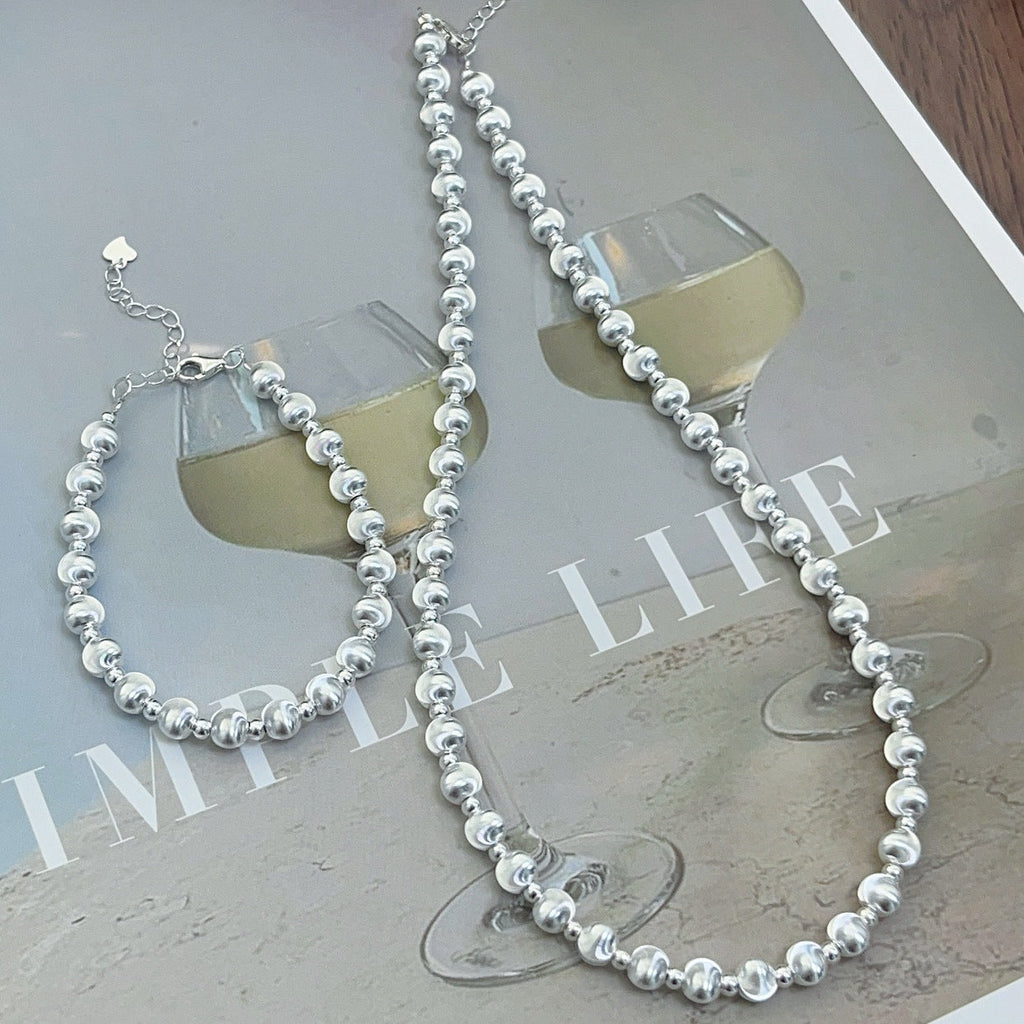 925 Sterling Silber Opal Kugelkette Beschichtung Geometrische Halskette | Shop Nory