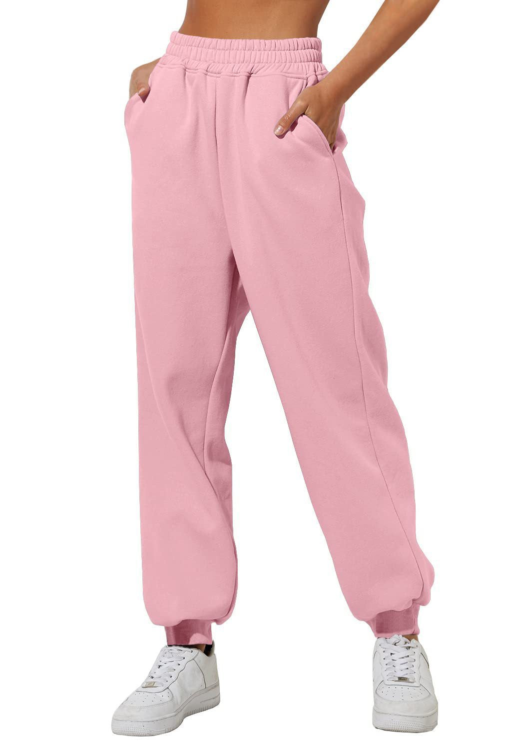 Damen nan lockere High‑Waist Jogginghose mit doppellagigem Komfortbund, seitlichen Eingrifftaschen und gerafften Knöchelbündchen Shop Nory