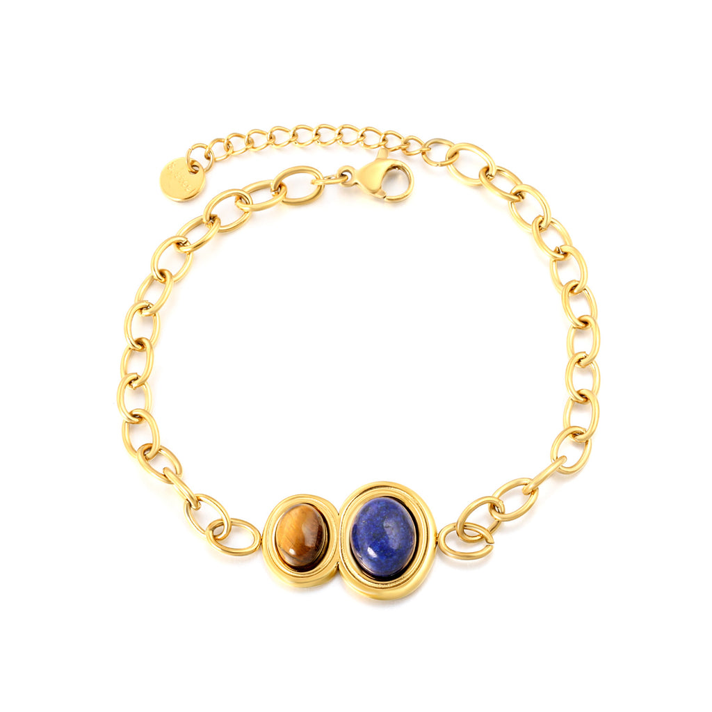 Damen Armband mit edlen Steinelementen und hochwertiger Goldbeschichtung Shop Nory