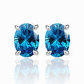 Damen Ohrstecker mit ovalem Zirkonia-Besatz und elegantem Edelstahlrahmen Shop Nory