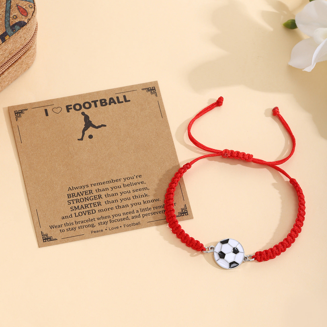 Damenarmband mit Rugby-Motiv und inspirierendem Spruch Shop Nory