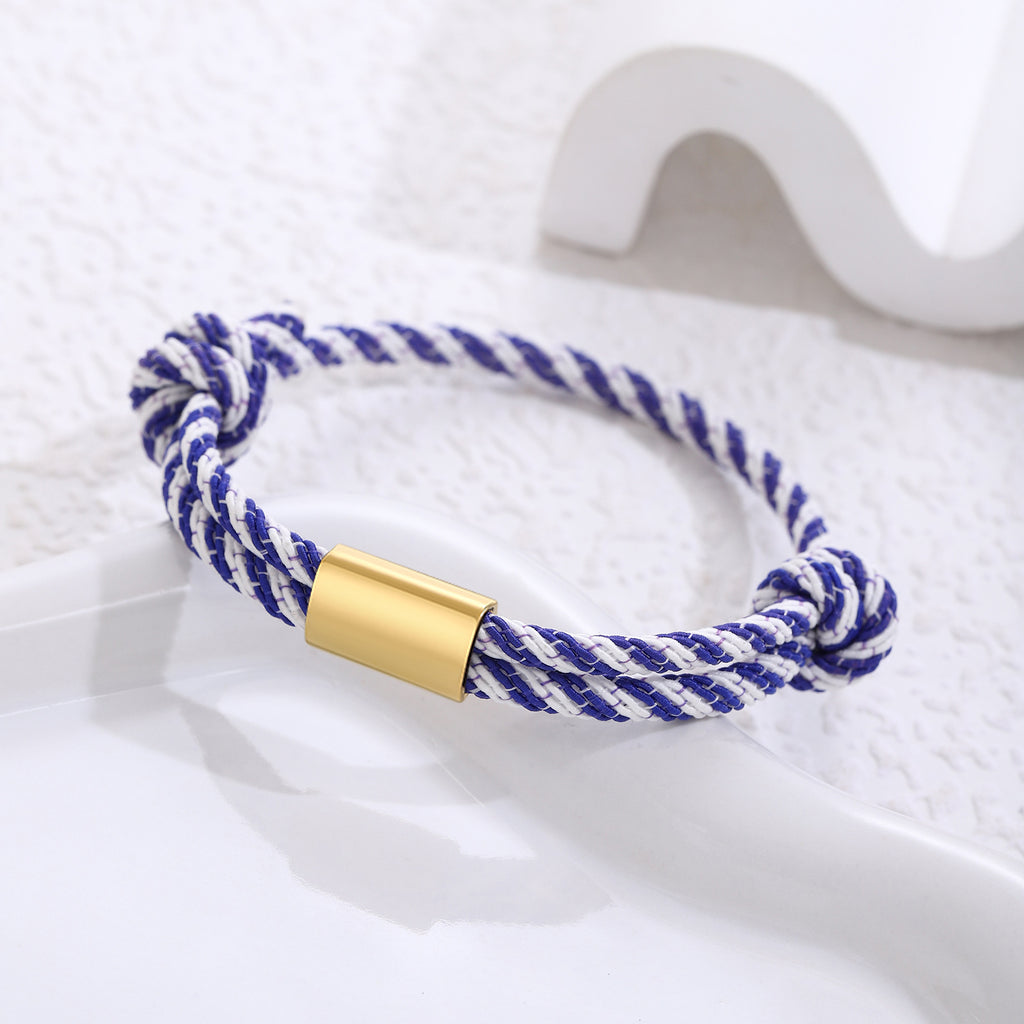 Damen geflochtenes Armband mit goldfarbener Akzentverschlusseinheit Shop Nory