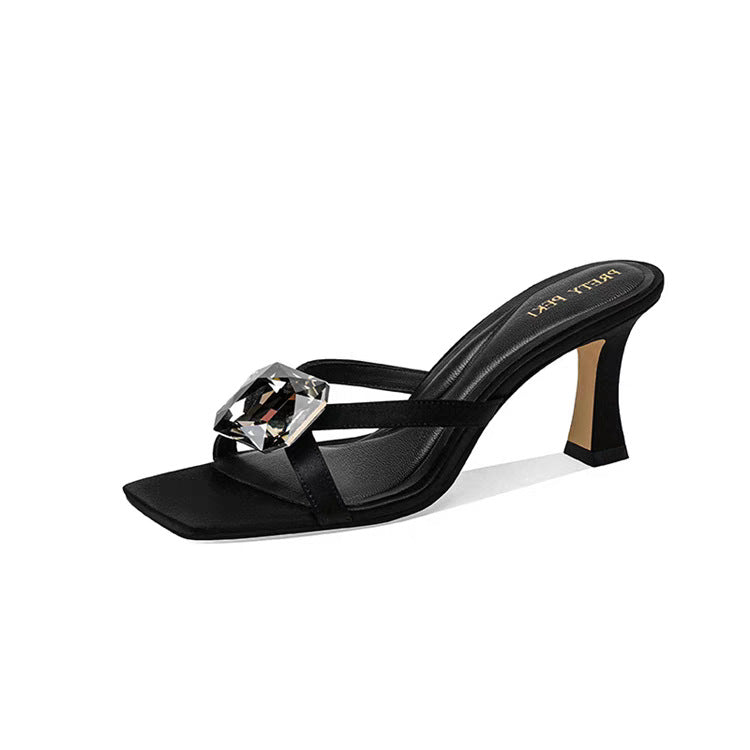 Damen Schmuckstein-Pantolette mit quadratischer Spitze und mittelhohem Absatz Shop Nory