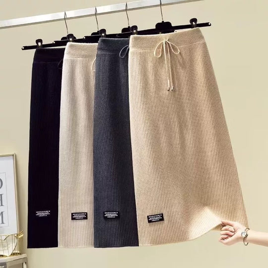 Damen Langer Midirock mit elastischem Bund Shop Nory