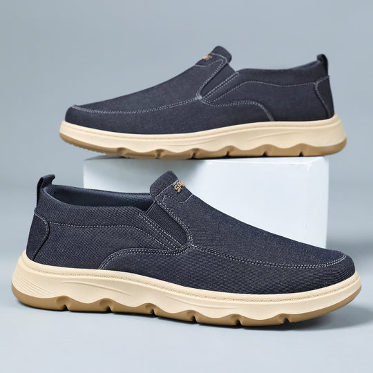 Herren nan leichter Slip-On Canvas-Sneaker mit elastischem Einstieg, gepolsterter Innensohle und profiliert rutschfester Gummilaufsohle Shop Nory
