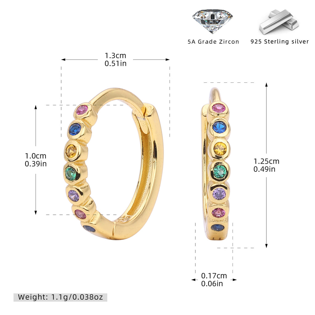 Damen Creolenohrringe mit bunten Zirkon-Akzenten und hochwertigem 925 Sterlingsilber Shop Nory