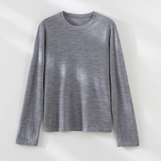 Damen Feines Langarm-Feinstrickshirt mit Rundhalsausschnitt und gerader Silhouette Shop Nory