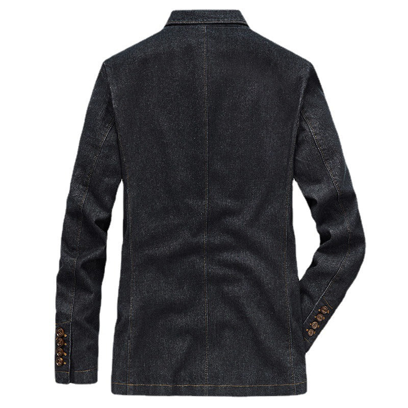 Herren Jeans-Sakko im Casual-Blazer-Stil mit aufgesetzten Taschen Shop Nory