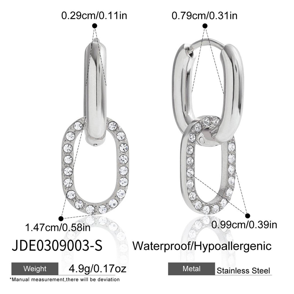 Damen Ohrhänger mit elegantem, funkelndem Zirkonia-Besatz und robustem Edelstahl Shop Nory