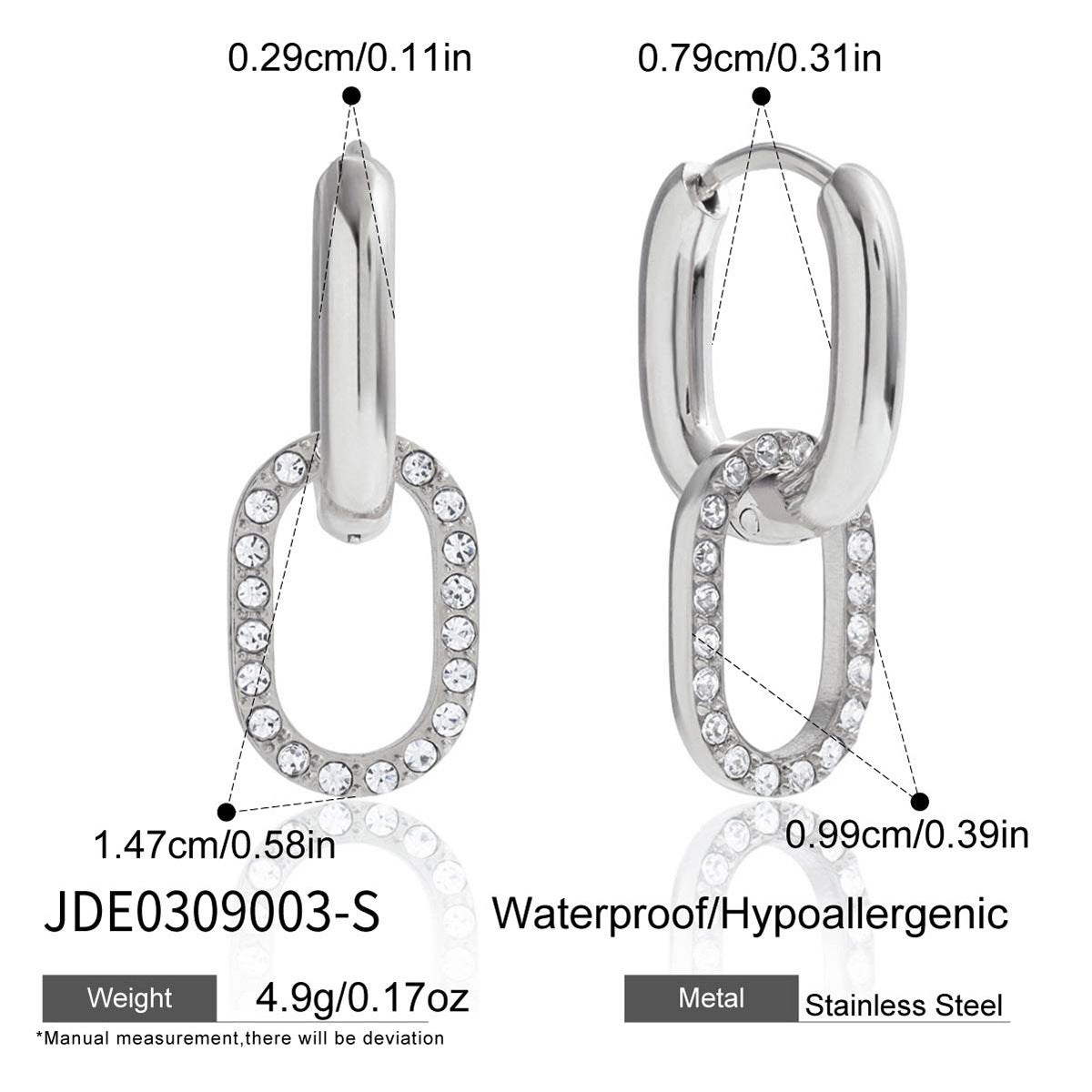 Damen Ohrhänger mit elegantem, funkelndem Zirkonia-Besatz und robustem Edelstahl Shop Nory