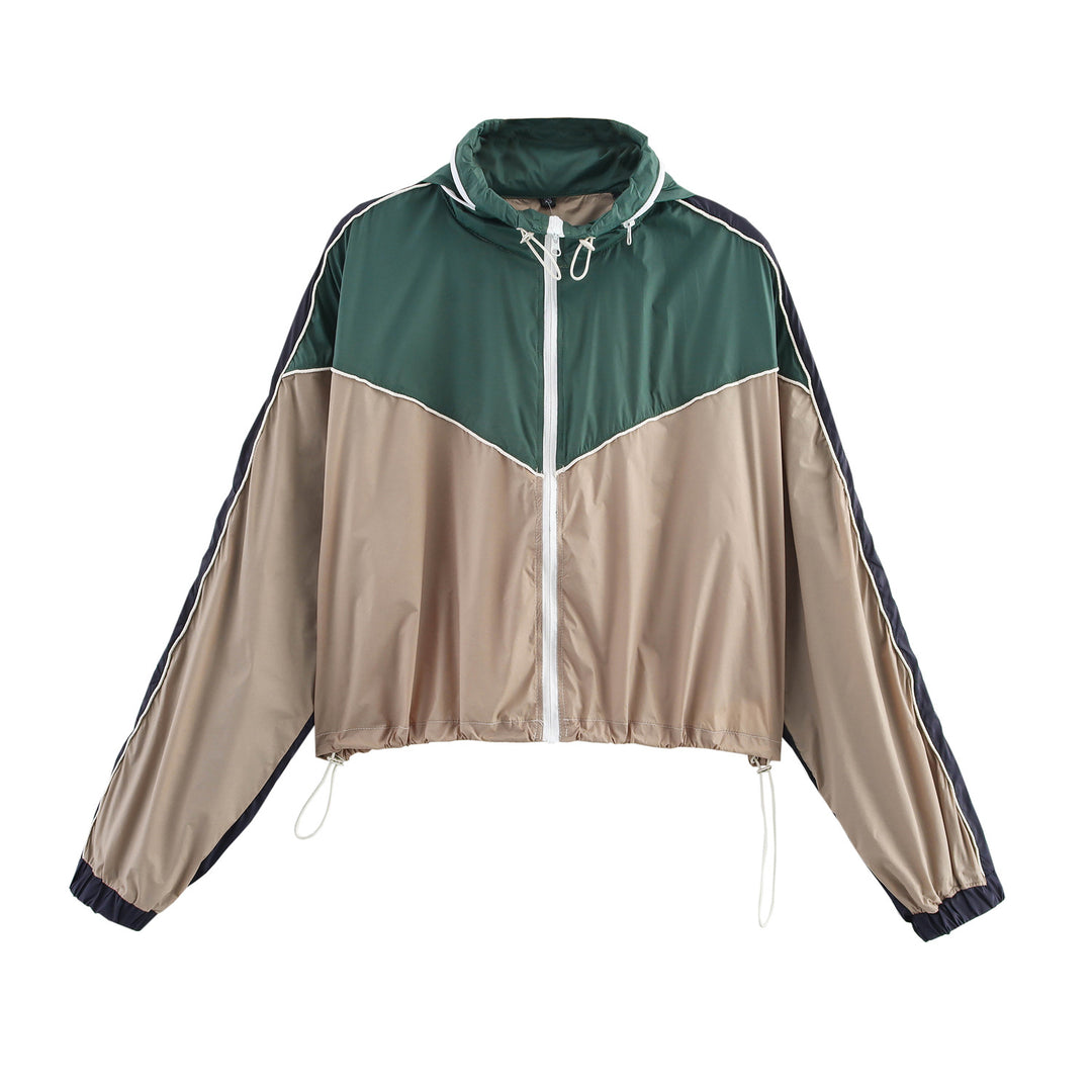Damen Leichte Nylon-Trainingshose mit Kontrastseiten, Tunnelzug und verstellbarem Beinabschluss Shop Nory