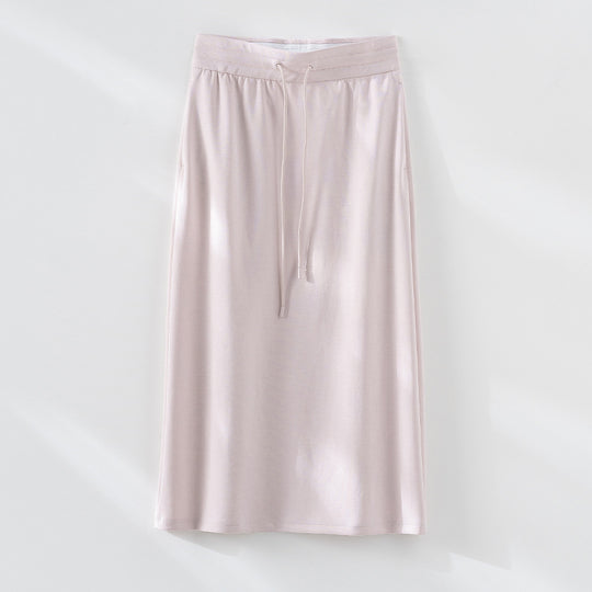 Damen Midirock aus weichem Jersey mit elastischem Bund und Kordelzug Shop Nory