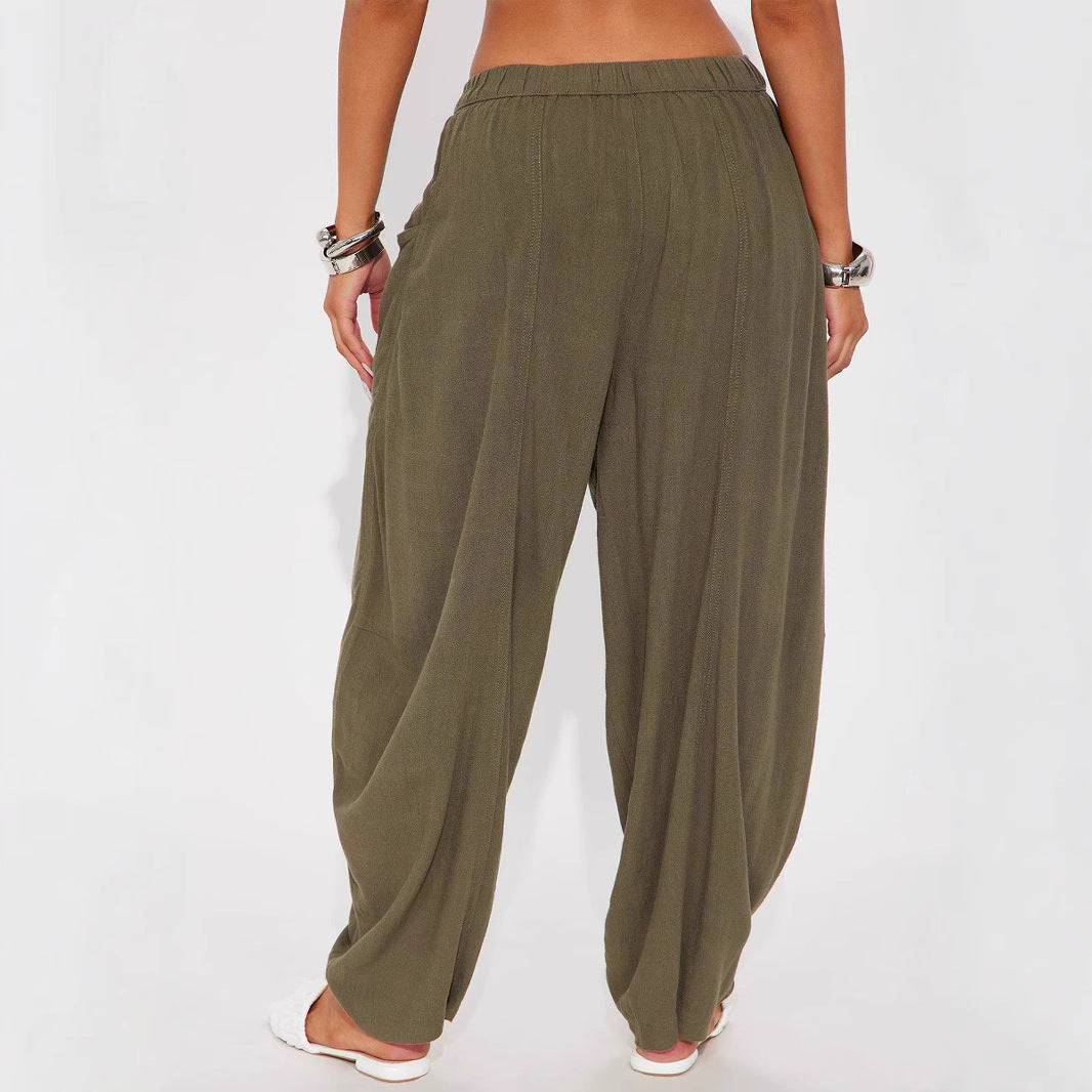 Damen Weite Relax-Hose mit hohem Komfortbund, tiefen Eingrifftaschen & lockerem Palazzo-Schnitt Shop Nory